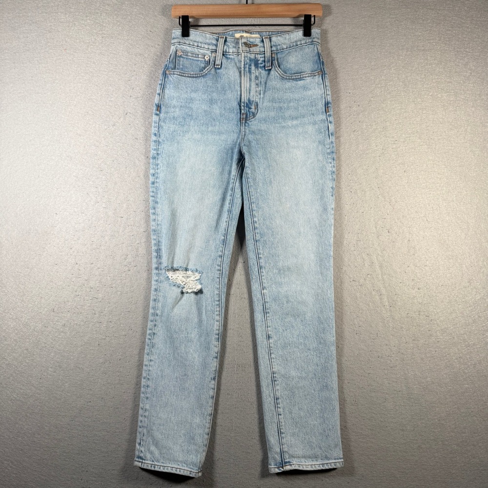 Madewell The‎ Perfect Vintage Crop Jean Light Wash Distressed Size 24 Classic